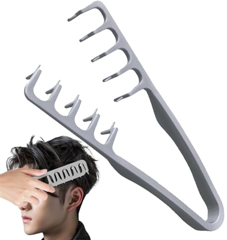 Texture Comb, Volumizing Wide-Tooth Hair Styling Comb, Wide Tooth Detanglers, Roots Volumizing Tool, Grooming Accessory For Cover The Bangs Seam And Fluff Up Top Of The Head(Gray)