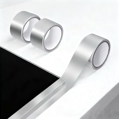 Zyntrytong 3Pcs Thicker Aluminum Foil Tape, Kitchen Wallpaper Oil Proof, Contact Paper for Kitchen, Waterproof Peel and Stick Wallpaper for Kitchen Backsplash,Heat Insulation, EMI Shield, DIY Crafts