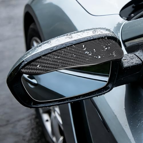 Wing Mirror Rain Deflector,2Pcs Car Side Mirror Rain Protector | Waterproof Rain Guards for Car Mirror, Carbon Fiber Mirror Rain Eyebrows, Rearview Mirror Rain Visor Smoke Cover for Cars