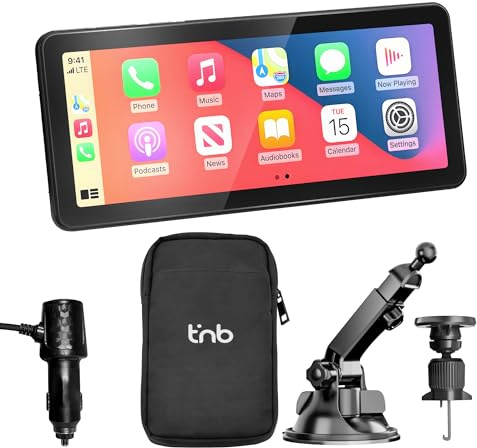 T'nB Slimdrive - CarPlay Voiture, Conduite sans Fil Simplifiée | Compatible Apple CarPlay et Android Auto, Écran 8,1, Bluetooth 5.0, Fixation Magnétique, Haut-Parleur Intégré