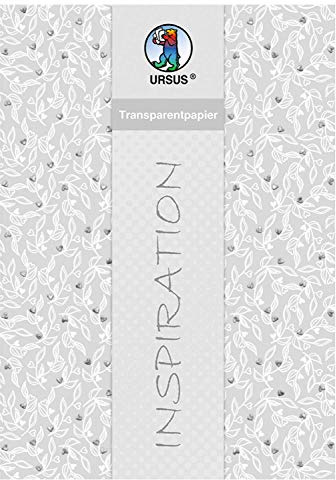 Ursus 77704601F - Transparentpapier Hochzeit, DIN A4, 115 g/qm, 5 Blatt mit Banderole, einseitig Bedruckt, Vorderseite mit Heißfolie in Silber veredelt, ideal zum Verzieren von Karten