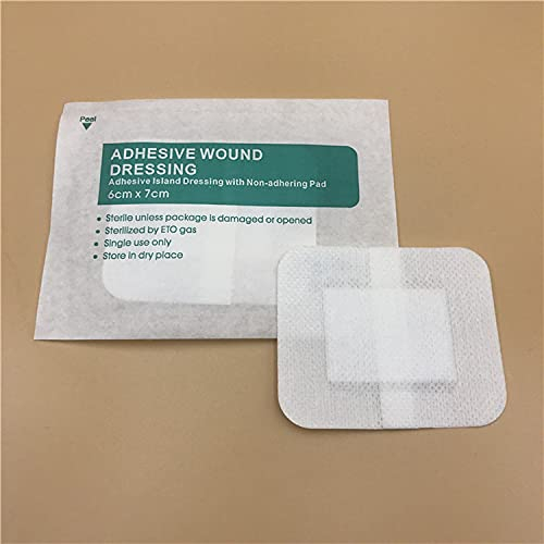 20 Pack Adhesive Sterile Wound Dressings, Breathable Extra Thin Wound Dressing for Cuts, Grazes, Diabetic Venous Leg Ulcers, Small Pressure sores, Latex-Free, 60mm x 70mm, Individually Packed