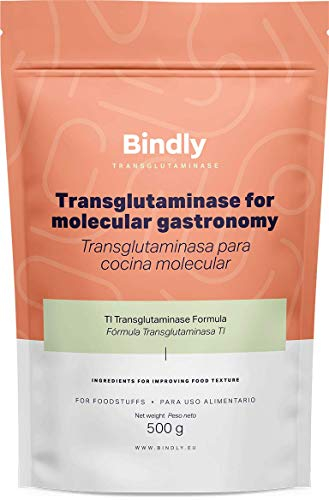 Bindly - Transglutaminase TI en Poudre - 500 gr - Améliore la Texture - Pour les Aliments Riches en Protéines - Recommandé pour les Végétariens et les Végans