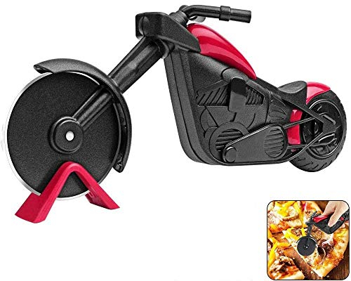Yilu Roulette à pizza en acier inoxydable en forme de moto