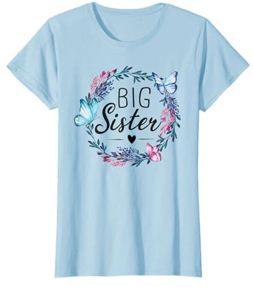 Big Sister Große Schwester 2022 Mädchen Blumen T-Shirt