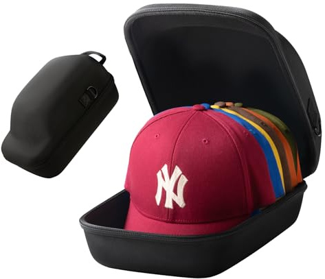 OZUECCR Hard Hat Travel Case – Storage for Baseball Caps with Carrying Handle and Adjustable Shoulder Strap, Hat Organizer Protects up to 6 Hats, for Travel and Home Storage (Black)
