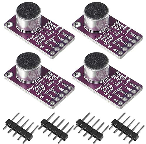 4 Pcs MAX9814 Electret Microphone Amplifier AGC Microphone Preamplifier Module Auto Gain Control
