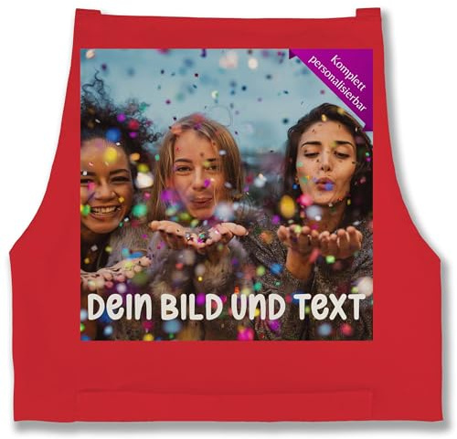 Geschenk mit Namen personalisiert by Shirtracer - Schürze - Foto Text Erwachsene - Fotogeschenk I Geschenk Bild personalisiert I Geschenk mit Bild I Custom Photo