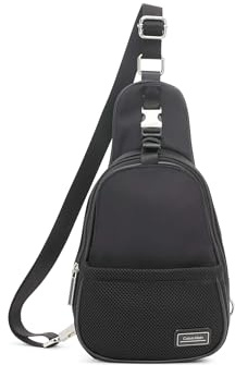 Calvin Klein Damen Jessie Organizational Sling Rucksack, Schwarz/Silber, Einheitsgröße
