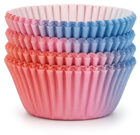Spesh Muffinförmchen Papier 100 Stück Cupcake Formen Muffin Förmchen Papier für Geburtstag Party Hochzeit(Rosa-Blau)
