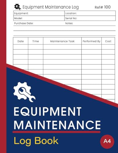 Equipment Maintenance Log Book: For Repair, Service and Preventive Care of Instruments, Vehicles, Machinery & More