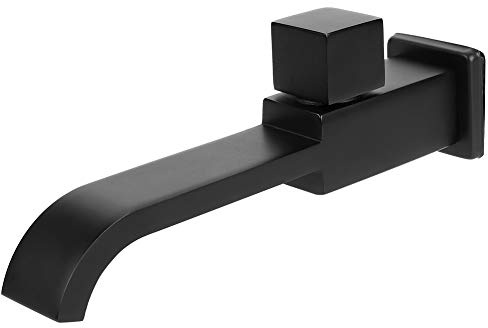 G1/2 Wandarmaturen, moderne Messing-Badezimmerarmaturen, Wandmontage, Waschbeckenarmatur, Kaltwasserhahn, Wand-Einloch-Kaltwasserhahn für Küche, Badezimmer, Waschbecken, Waschbecken, Mattschwarz
