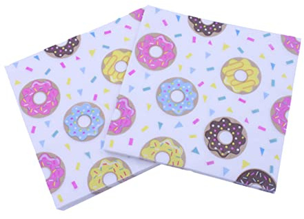 SEWOART 20pezzi Tovaglioli di Carta Stampati Biscotti Ciambella e Veline Tovaglioli Colorati per Feste Banchetti Uso Quotidiano