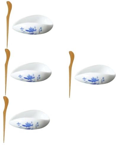Alipis 4sets Delicate Ceramic Tea Scoop Loose Tea Leaf Spoon for Easy Serving Stylish Presentation for Home Travel Ergonomic Design for Comfort
