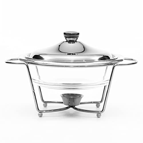 DLAZUM Chafing Dish-Buffet-Set, 2 Quart Roll-Top, rundes Set aus Edelstahl mit Lebensmittelpfanne, Wasserpfanne und Brennstoffhaltern für Hochzeiten, Partys, Bankette, Catering, Veranstaltungen, SI