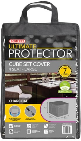 Bosmere Ultimate Protector Modular 4 Seater Cube Set Cover XL Charcoal UM655C