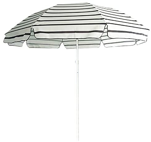 ISCBAFYX Parasol Garden Umbrella 7.2' Striped Patio Umbrella Outdoor Beach Umbrella, Market Striped Umbrella With 3-Layer Windproof Ribs, Black & White Stripe