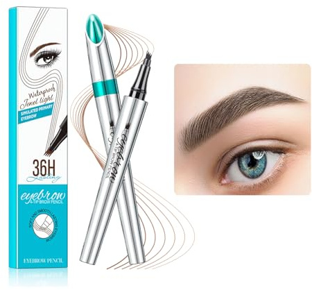 Wasserdichter 3D Augenbrauenstift,Augenbrauenstift,Wischfest Langanhaltenden Augenbrauenstift Microblading,3D Augenbrauenstift,Kann Leicht Natürliche Augenbrauen Brauen (Dunkelbraun)