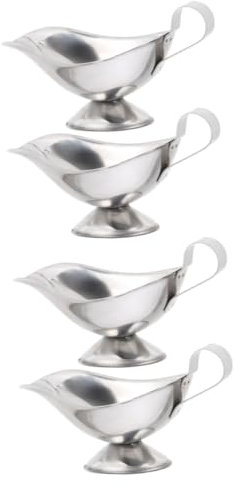 iplusmile 4 Stück Saftschale Sauciere Mit Griff Sauciere Sauciere Thanksgiving Sauciere Edelstahl Sauciere Große Sauciere Aus Metall Soßenspender Soßenkrüge
