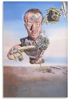 Salvador Dali-Poster, Porträt von Paul Eluard, coole Kunstwerke, Gemälde, Wandkunst, Leinwanddrucke, hängende Bilder, Poster, 40 x 60 cm