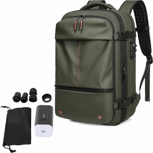 Sac à Dos de Voyage Sous Vide, Sac à Dos de Voyage Extensible 30 L, Vacpack Antivol étanche, Sac à Dos Airback avec Pompe à Vide pour les Voyages D'affaires