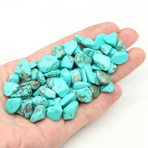 Natursteine, Kies, Kristalle, Splitter, Quarzerz, Mineralien, Reiki-Heilung, getrommelte Achate, Exemplar, Aquarium, Heimdekoration, Blau/Türkis, 100 g
