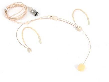JTLAU Micrófono con cable para la cabeza, micrófono doble sobre la oreja, micrófono de condensador compatible con sistemas inalámbricos de micrófono Audio Technica, ideal para conferencias, actores