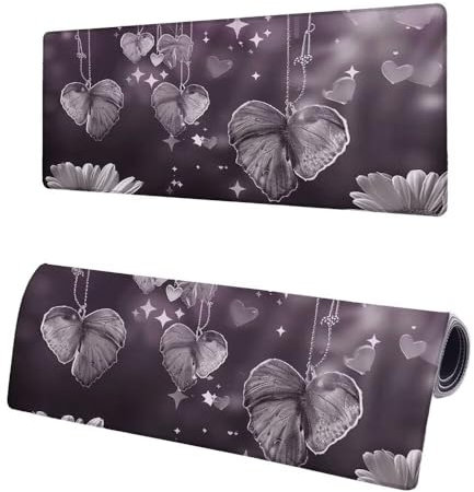 Gaming Mauspad XXL 1000x500x3mm, Grau Mousepad Groß, Mauspad Blätter mit Vernähte Kanten, WassXerdicht Anti-Rutsch Mouse Pad Schreibtisch Unterlegmatte, Verbessert Präzision und Geschwindigkeit N-5