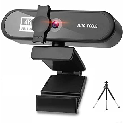 Wdfnexalai Webcam per computer con messa a fuoco automatica HD USB online regolabile per PC con microfono cablato di ricambio webcam esterna videocamera nera 4K