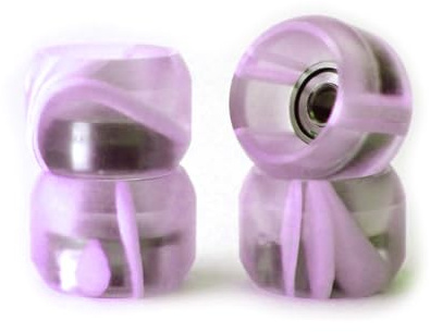 SPITBOARDS® Fingerboard Pro Wheels with Real Ball Bearings, Professional CNC Polyurethane Quality, Street Wheels Shape (Swirl Transparent Purple)