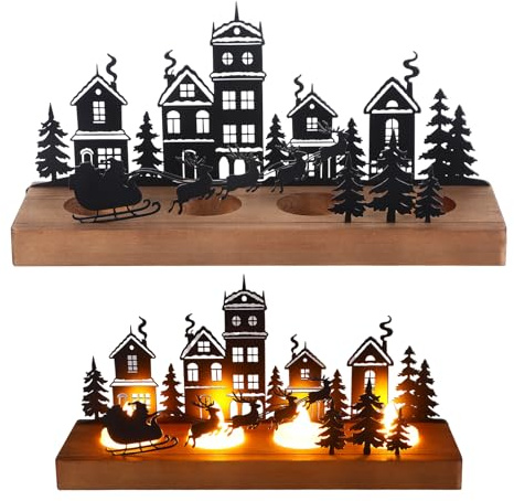 Advent Wreath Tea Light Holder, Advent Wreath Candle Holder Candle Holder Christmas Candle Holder Pillar Candles with Wooden Candle Stands, Advent Arrangement, Table Decoration, Advent Decoration