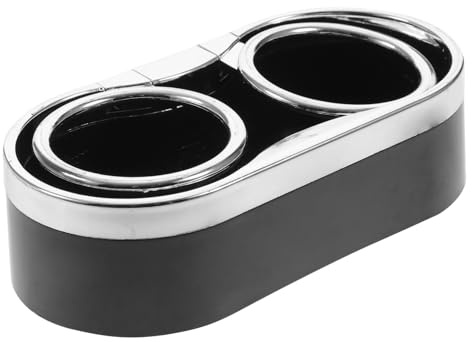 Portavasos Doble para Automóvil de Plástico Negro Multifunción