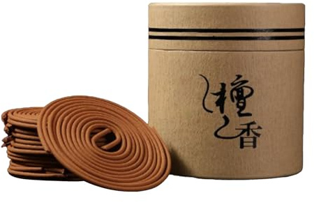 Haofy Juego de 72 Piezas de Incienso en Espiral, Fragancia en Espiral de Larga Duración para el Hogar, SPA, Yoga, Sala de Meditación, Atmósfera Que CREA Ayuda para la Relajación (Sándalo)