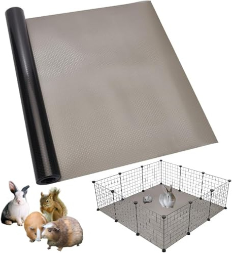 Vattentät lekmatta för husdjur, 40 x 300 cm, burinlägg – för marsvinsbur, presenning, golv, återanvändbar bas för kaniner, illrar och andra små djur, svart