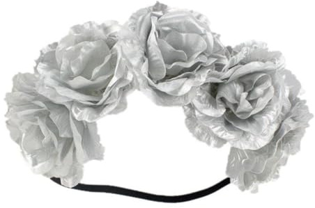 ABOOFAN Fascia per Chioma 5 Rose Color Oro e Argento, Accessorio Floreale Elegante per Feste e Vacanze, Coroncina di Fiori per Ragazze e Donne