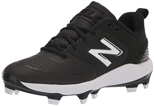New Balance Women's Fresh Foam Velo V3 Softball Shoe, Black/White, 7