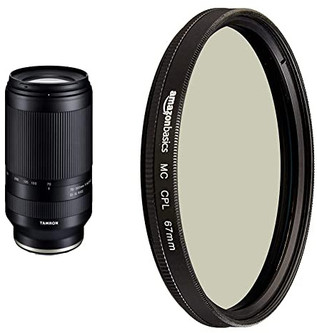 Tamron 70-300mm A047SF F/4.5-6.3 Di III RXD - Objektiv für Sony E-Mount & Amazon Basics Zirkularer Polarisationsfilter - 67mm