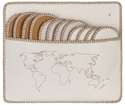 ONVAYA® ABS Gästepantoffel | Weltkarte | 6er Set | Antirutsch Sohle | Hausschuhe | Filzpantoffel | Gr. 36-45 Gästehausschuhe