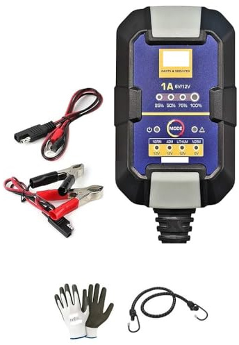 Compatible avec Honda CB 500 S Chargeur DE Batterie Maintien DE Charge Automatique pour Moto Scooter Voiture Camper Quad Jet Ski 6/12V-0.75-1.25A Acide,AGM,Gel,MF,Humide