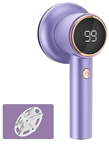 Quitapelusas Eléctrico, Quita Pelusas Ropa Recargable, Cuchilla de 6 Hojas, Pantalla LED, Carga USB Quita Pelotillas Ropa Quitapelusas Electrico De Ropa con Cepillo Estático Tener 3 Velocidades.