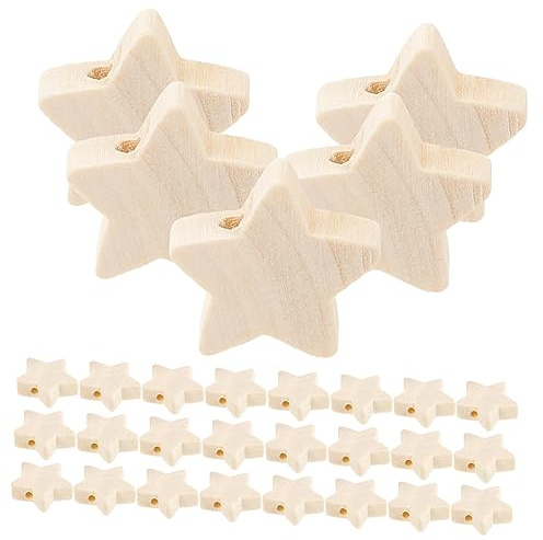 COHEALI 300stücke Holzperlen Fünfzackige Sterne Bastelmaterial Für Armbänder Kreative Schmuckherstellung Für Bastelprojekte Vielseitig Einsetzbar