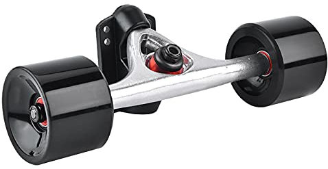 2st Skateboard Truck Set, Skateboard Hjul Set med hållbara polyuretanhjul ABEC-9 Kullager Riser Pads för Skateboard delar Skateboard Riser Pads (silveraxel svart hjul)