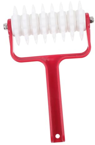 Ciieeo Pizza Dough Roller Docker and Pastry Needle Wheel Kitchen Gadget Red for Homemade Baking and Pizza Preparation