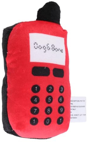 GEERYZHE Dog Toys, Pet Teething Toy Dog Plush Pet Plush Cell Phone Chew (Red)