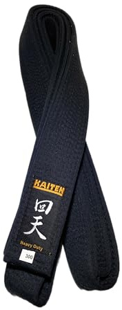 KAITEN Karategürtel Schwarz extra dick - 4,5 cm Breit - Schwarzgurt Baumwolle - Länge 275 bis 350 cm