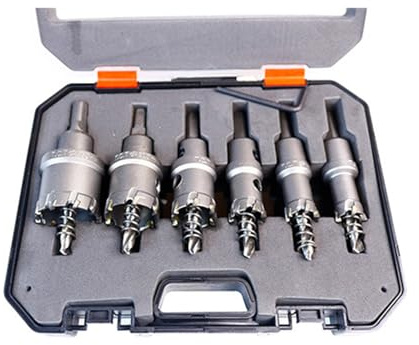 Scie Cloche Métal TCT, Kit 10 Pièces 16-53mm, Scie Cloche Bois pour Perceuse Électrique - Dureté Supérieure, Coupe Précise et Polyvalente pour Métal et Bois (6 objectifs PCS)