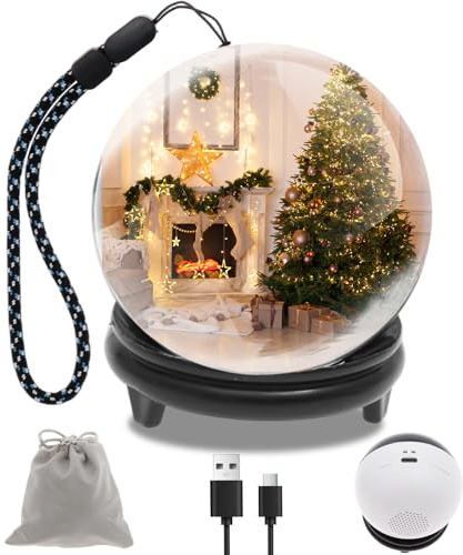 Crystal Ball Video Player 3 Inch Memory Sphere Video 3D Memory Orbs Ball for Couples Friends USB Rechargeable Personalized Digital Videos Photos Display(white)