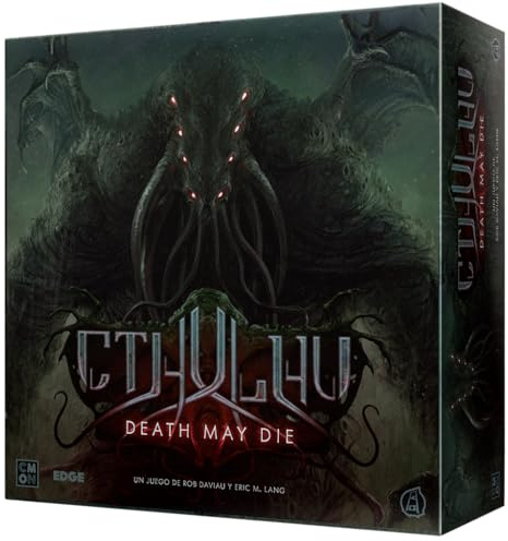 Asmodee Cthulhu Death May Die, Jeu de société coopératif d'action et de Terreur des mythes de Cthulhu, affrontement Contre Les Premiers, à partir de 14 Ans, 1 à 5 Joueurs, Espagnol