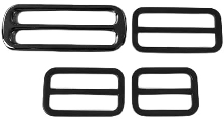SPPEOUKJ Metallpåsespännen, 5/10 stycken, 25/32/38/50 mm, remmar, sortering glide, spännring, bältesjusterare, Bf397-svart, 38mm-5Pcs