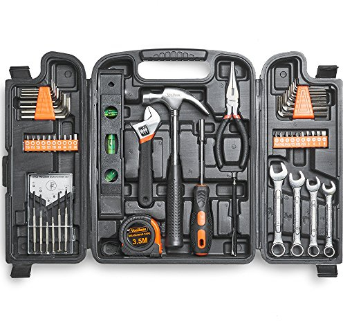 VonHaus Household Tool Kit - 53pc Tool Kit for Beginners - Includes Precision Screwdrivers, Claw Hammer, Pliers, Hex Keys, 20 Bits & More - Home Tool Kit with Hand Tools in Carry Case
